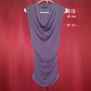 Purple long cowl neck sleeveless sweetie top